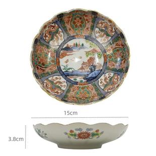 瓷盘宫廷风花边描金餐盘家用菜盘餐厅餐具寿司盘刺身盘壶承盘 日式