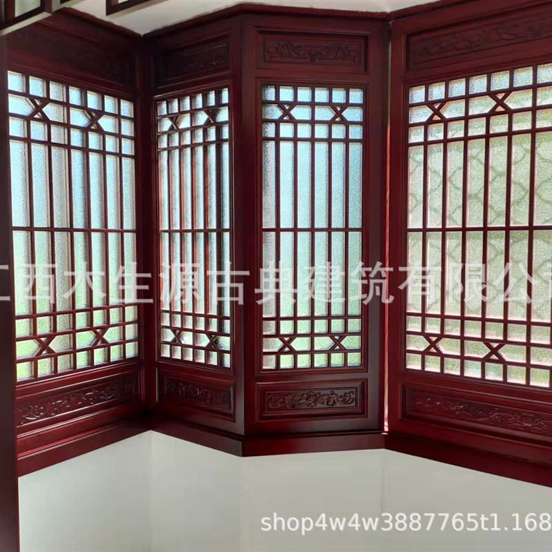 实木窗户屏风中式仿古花格窗镂空雕花复古风实木异形窗户源头
