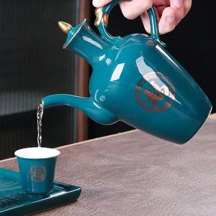烫酒壶陶瓷家用煮酒器清酒黄酒 简约温酒器高档酒具酒杯酒壶套装