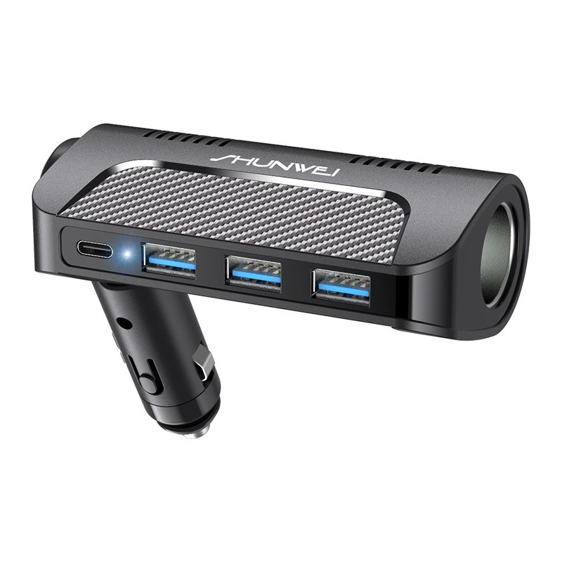 舜威车载一拖五点烟器转换插头车用充电器PD大功率快充汽车车充