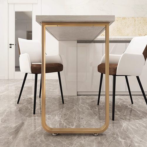 定制铁艺餐桌电脑办公桌脚金属茶几书桌腿支架圆弧形岛单边支撑腿