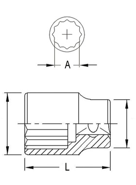 天赋（GENIUS）333206-333222工具 3/8″手动公制12角套筒