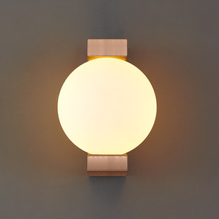 球体氛围卧室灯极简轻奢床头灯北欧楼梯过道中式不锈钢壁灯具灯饰