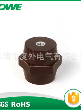 六角红色绝缘子SEP60*60 M12 树脂绝缘子 低压红色绝缘柱