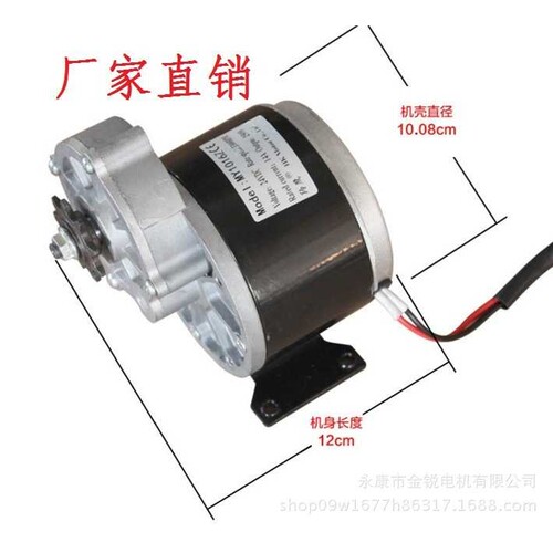 羚鹰电动车游乐设备农用机械直流永磁有刷减速电机12V24V250W