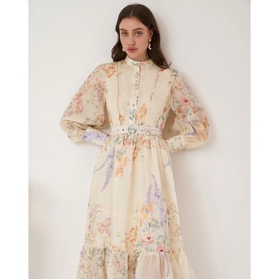 we are kindred《樱草之夏》清新丝麻长款气质连衣裙