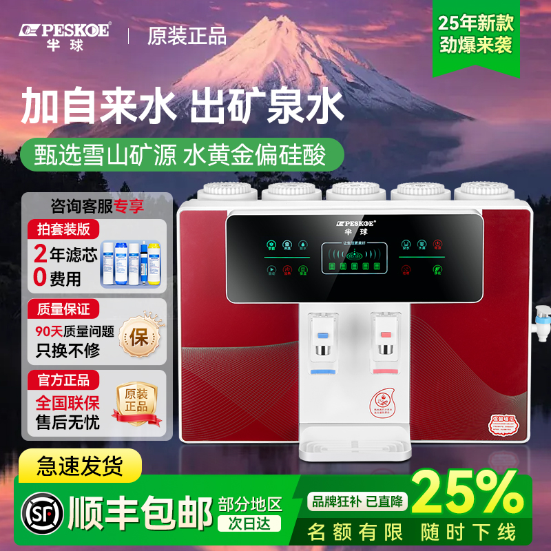 半球家用直饮加热一体机ro反渗透过滤厨房自来水壁挂净水器饮水
