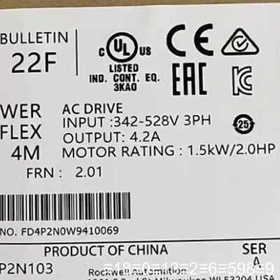 工控22F-D8P7N103 PowerFlex 4M交流变