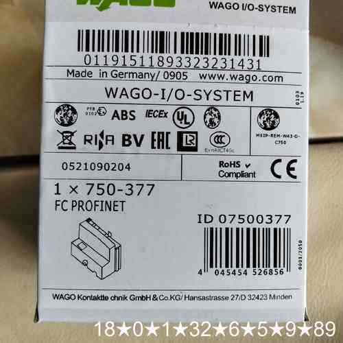 WAGO 750-377 FC PROFINET模块，德