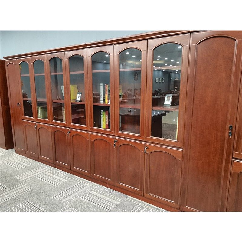 中式立体式多功能油漆木皮资料柜落地柜文件柜厂家直销W-01