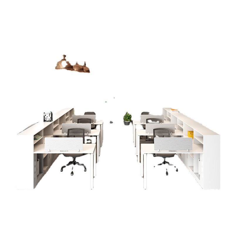职员办公桌椅组合简约现代四六人位屏风工位员工电脑卡座办公室
