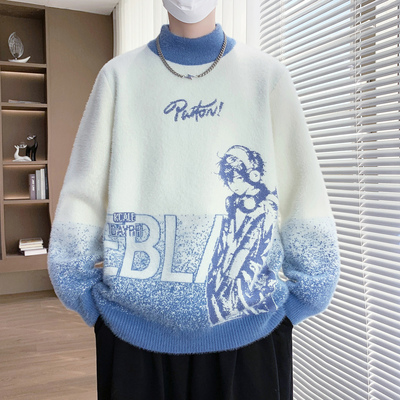 半高领毛衣男款初中学生冬装内搭