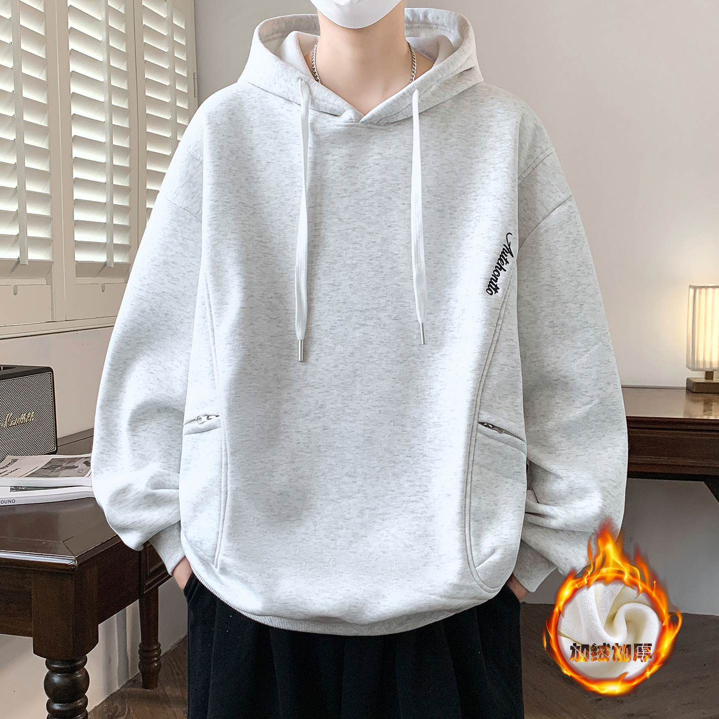 2025学生早秋巨好看连帽卫衣加绒