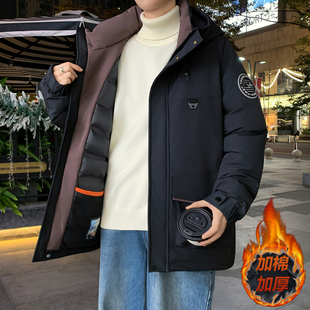 男生冬装外套加厚初高中学生保暖棉服男款冬季防寒棉袄青少年棉衣