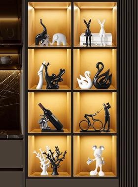 北欧轻奢新款酒柜摆件高级感客厅电视柜装饰品家居玄关柜软装摆设