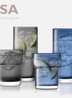 英国进口LSA手工彩色玻璃水杯果汁杯2只装北欧家用杯啤酒冷饮杯子