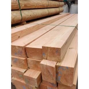 花旗松防腐木户外木地板云杉木料圆柱木方松木实木板材立柱定制