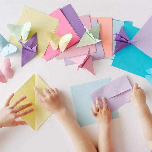 趣味折纸15cm 10色100张环保儿童手工纸彩色剪纸压花器适用广告纸