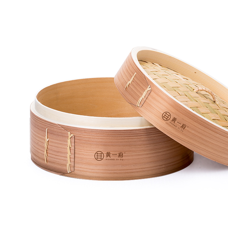黄一府柳杉木304不锈钢蒸笼小笼包竹制蒸架家用加深蒸格笼屉蒸锅