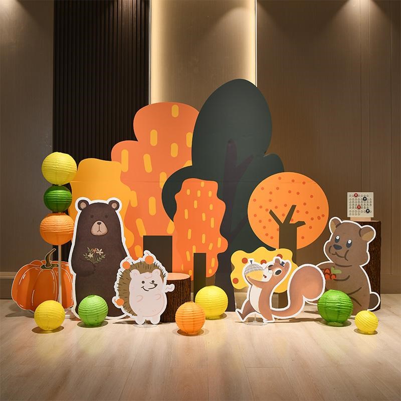 秋天主题幼儿园秋游布置装扮环创森系户外kt板活动打卡拍照背景墙