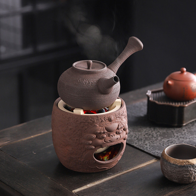 敬廉 碳炉烧水壶户外野外陶瓷酒精温茶器套装家用温茶炉炭炉茶壶