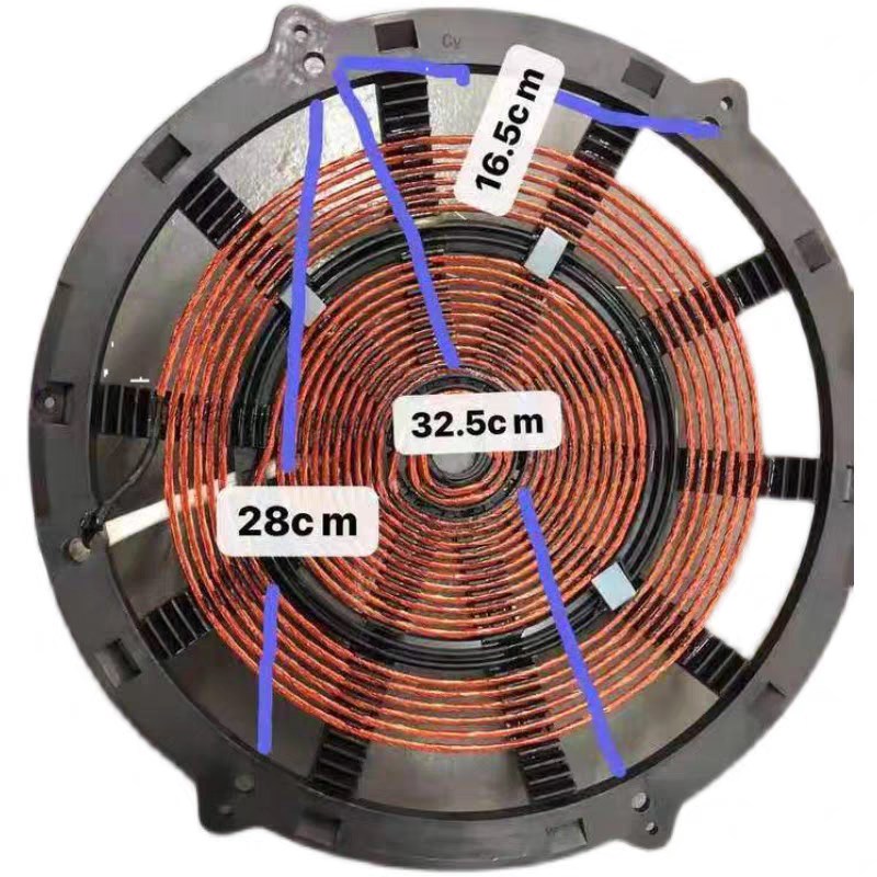 商用电磁炉3500w5000w凹型线盘X孔距32.5 28 16.5CM凹面30CM炉头