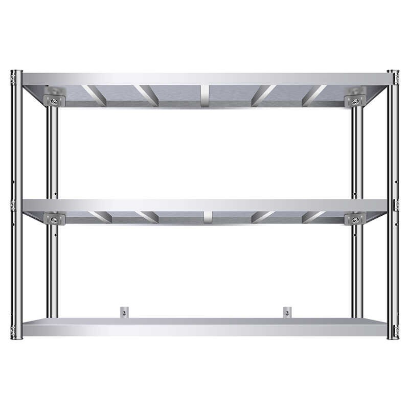 墙壁货架壁挂墙式多层不锈钢定制家用商用微波炉架厨房层架置物架