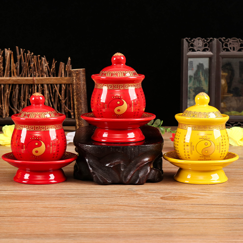 道家水杯道堂道祖供水杯家用太极图案供水杯三清净水杯圣水杯包邮