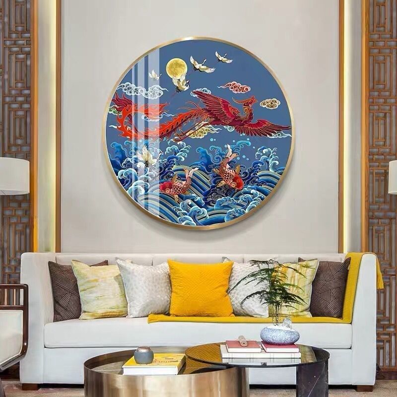 新中式祥麟瑞凤十字绣新款线绣中式小件客厅卧室玄关小幅手工绣,居家布艺,十字绣成品,淘宝优惠券,粉丝福利购,淘宝优惠卷