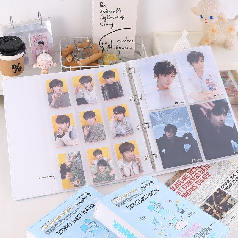 夏日冰饮A4九宫格四宫格卡册小卡明信片镭射票收纳册活页相册本生