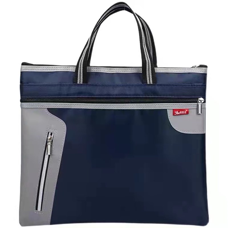 手提文件包帆布袋大容量公文包商务会议文夹袋LOGO定制