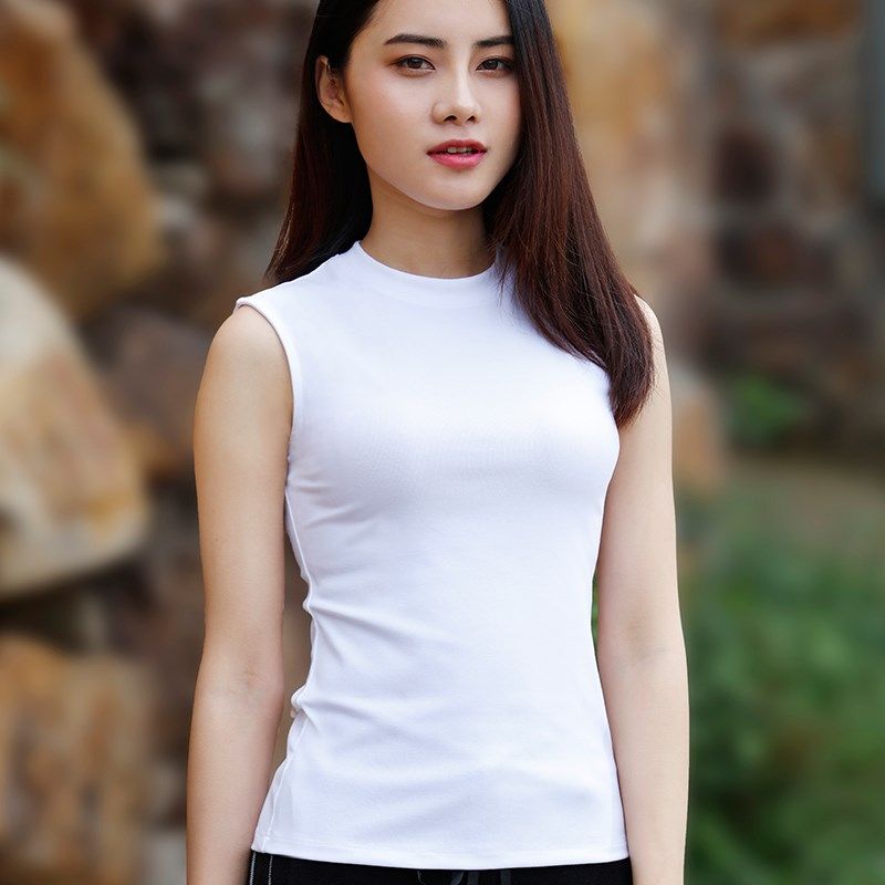无袖背心女夏外穿潮 短款2024年新款吊带打底内搭中高领紧身T恤衫,女装/女士精品,背心吊带,淘宝优惠券,粉丝福利购,淘宝优惠卷
