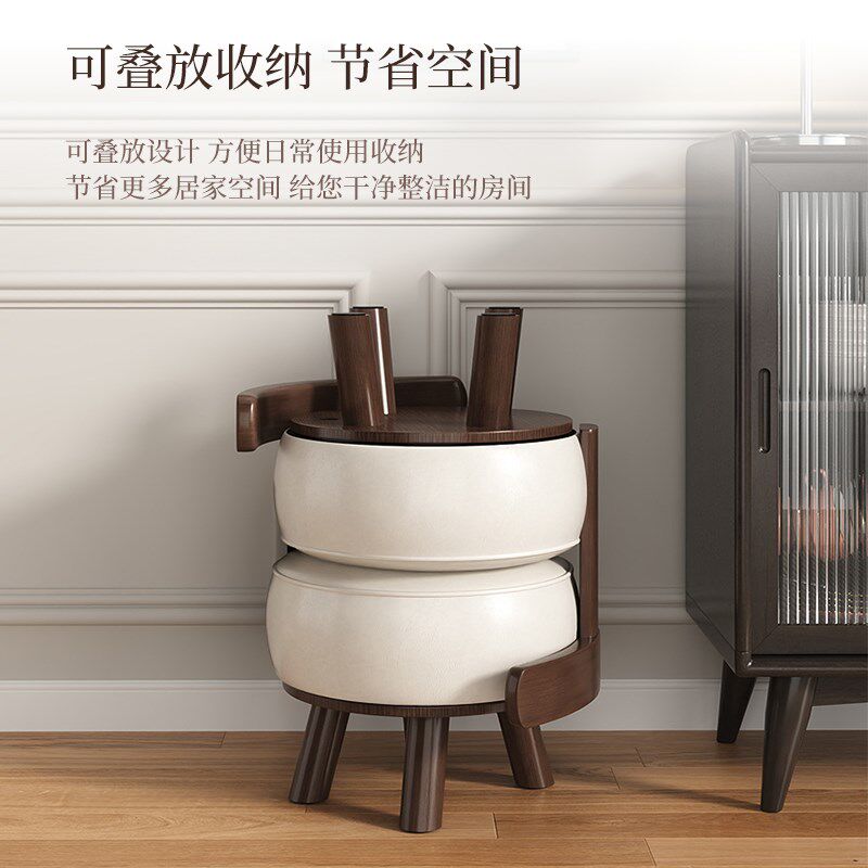 实木旋转小椅子家用靠背凳子矮凳客厅沙发茶几凳结实成人儿童板凳