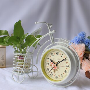 台表创意钟表座钟桌上欧式台式钟装饰时钟摆件个性桌面卧室电子钟
