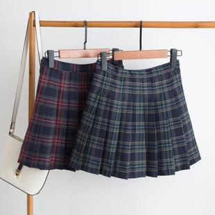 jk日系制服裙秋冬高腰显瘦蓬蓬a字短裙胖mm学院风格 大码 子百褶裙