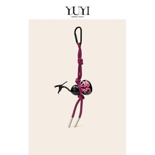YUYI原木国风文创發财福禄葫芦包包挂件钥匙扣高档礼物生财车挂坠