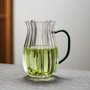 玻璃杯家用耐高温带把家用绿茶杯办公室喝水泡茶杯个人用花茶杯子