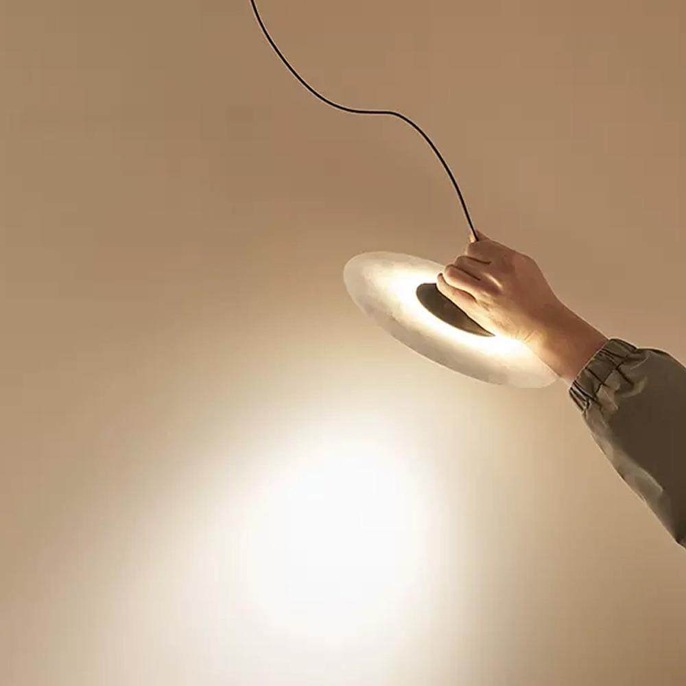 新款极简侘寂风卧室床头吊灯现代西班牙云石餐厅吧台背景墙感吊灯