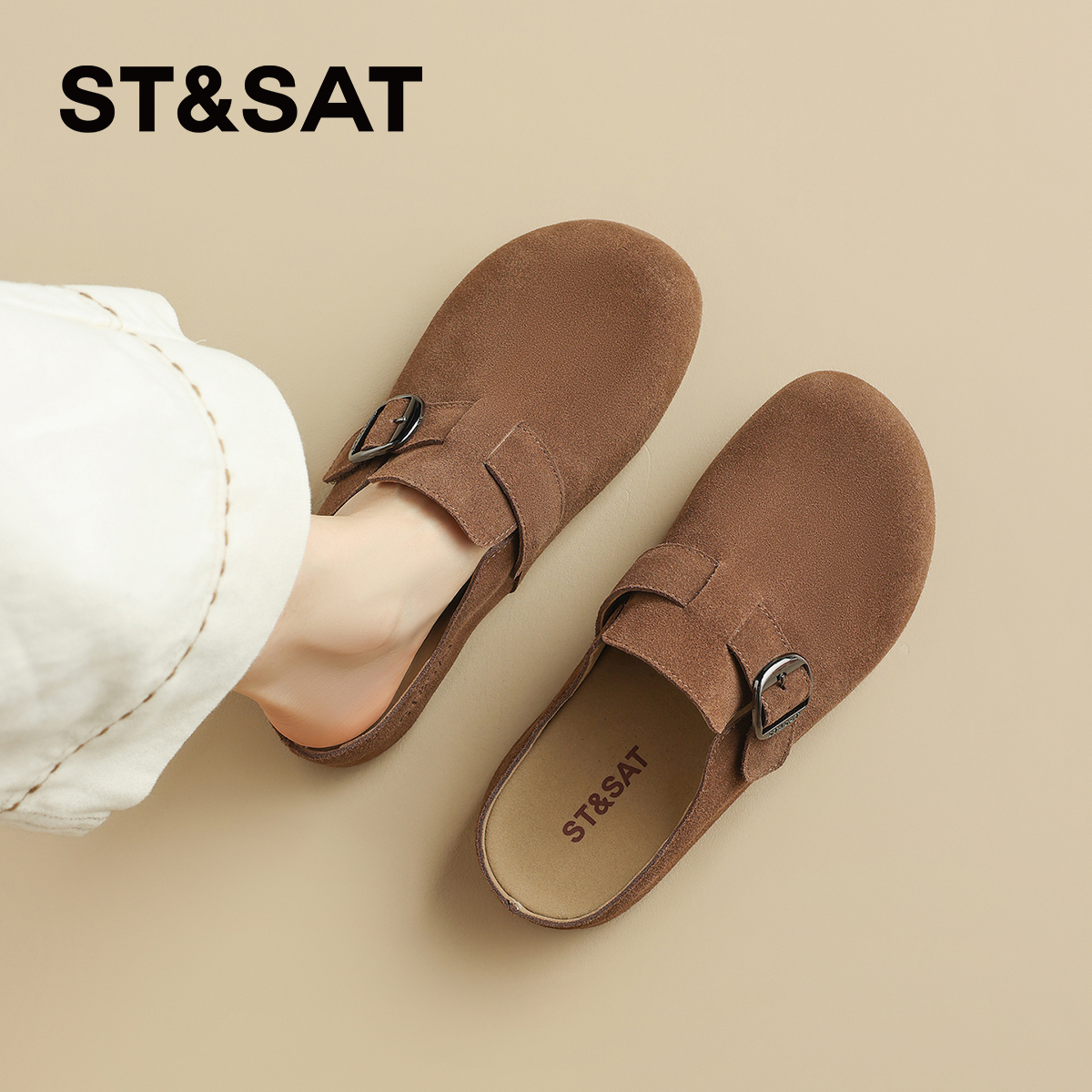 星期六复古勃肯鞋女款一脚蹬单鞋