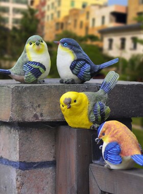 优选庭院花园阳台装饰家居客厅电视柜创意礼物仿真小鸟树脂工艺品