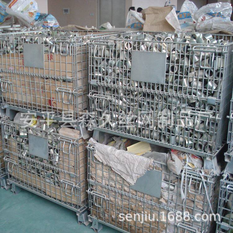 专业仓储笼生产厂家 摺叠铁笼 金属周转箱 摺叠铁筐 铁笼 周转筐