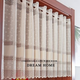阳台半截窗帘短款 半帘迷你小窗帘小卧室半截窗帘飘窗帘短帘免打孔