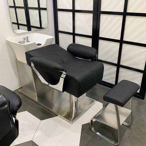 网红发廊半躺式洗头床理发店专用冲水床按摩床美发店陶瓷盆按摩床