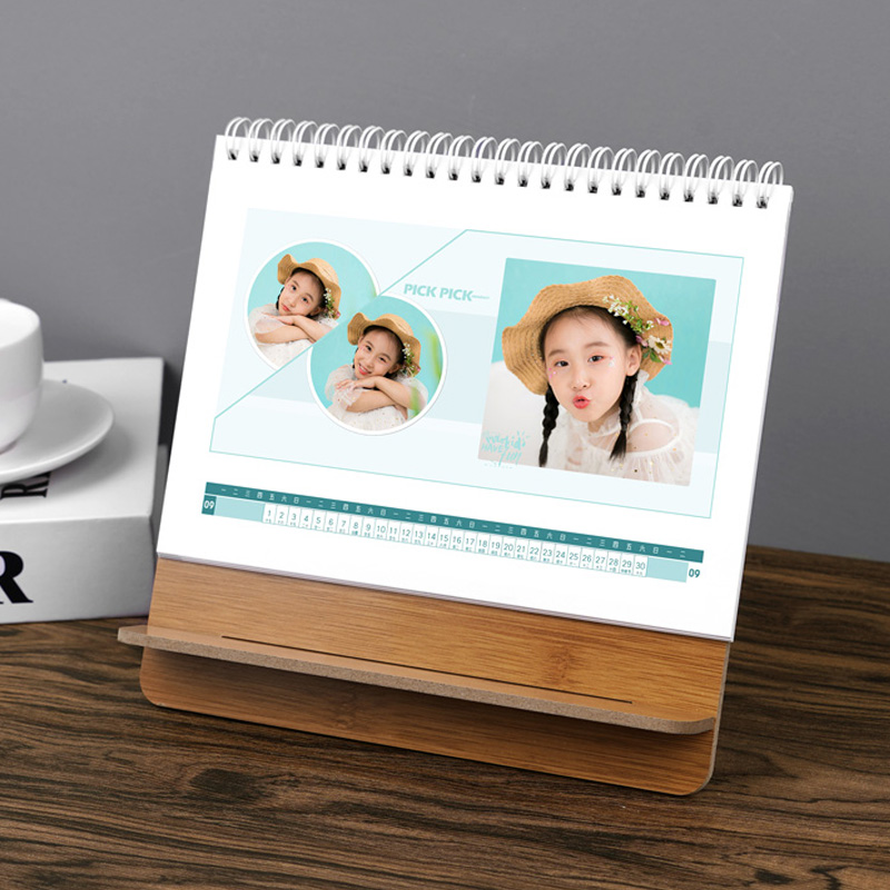 优选木质台历定制2023日历照片来图定做儿童宝宝相片创意diy制作