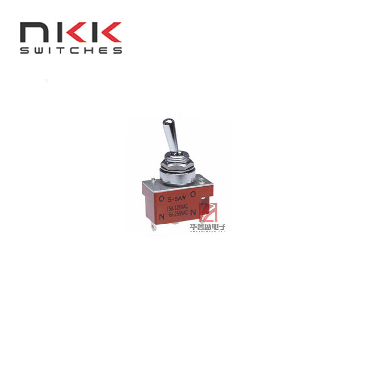 日本NKK日开 S-5AW S5AW 3脚2档单边复位ON-(ON) 摇头 钮子开关