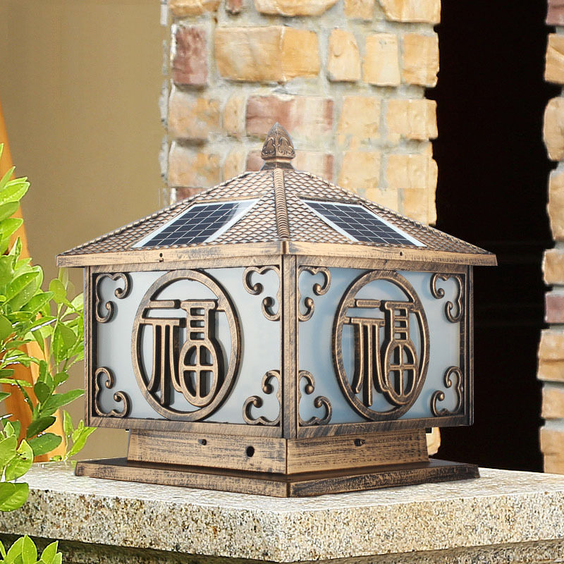 公园广场庭院住宅区道路照明LED太阳能庭院柱头草坪景观户外壁灯