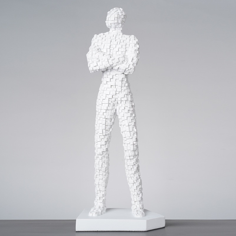 北欧客厅家居马赛克抽象人物树脂摆件工艺品装饰个性工艺软装摆件