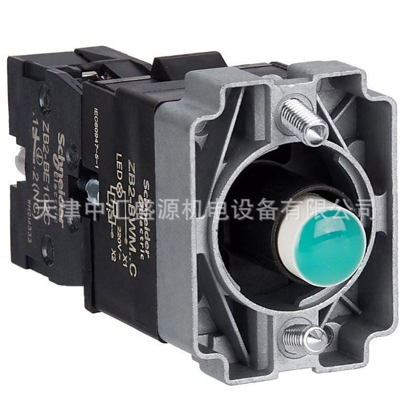 ZB2BWM32C基座+LED模块绿色1NC按钮指示灯附件ZB2BWM32C