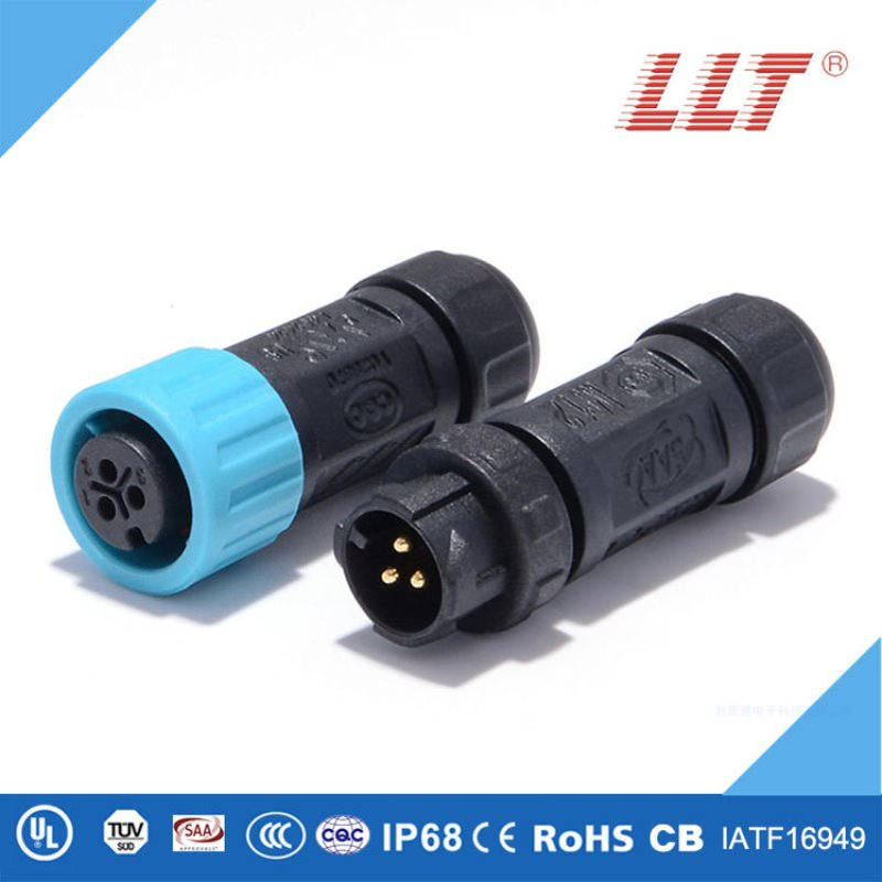 利路通供应LLT-M12-3芯公母对接自锁防水连接器 IP67/68防水等级