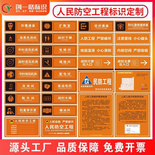 人防标识牌民防工程指示牌应急掩蔽避难场所防空地下铝制反光标牌